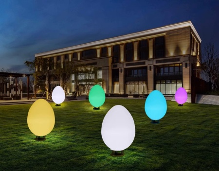 Светильник Яйцо 87х140 солнечная батарея, RGB