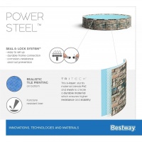 Bestway 56966 BW Каркасный бассейн Power Steel 488x122см "Камень" 19480л, фил.-нас. 5678л/ч, лестн., тент, попл.-доз. Bestway 56966 BW Каркасный бассейн Power Steel 488x122см "Камень" 19480л, фил.-нас. 5678л/ч, лестн., тент, попл.-доз.